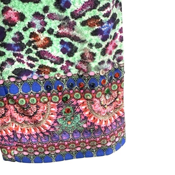 $129 Milla by Camilla Girl's Leopard Peacock One Piece Bodysuit Rhinestone Sz 8 - Picture 3 of 8